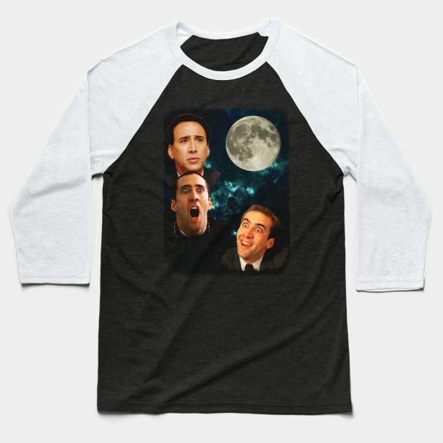 Three Cages Moon Baseball T-Shirt by Fanisetas